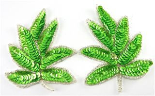 Leaf Pair Lime Green 3" x 4"