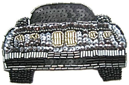 Auto Patch with Charcoal, Black, Silver Sequins and Beads 4