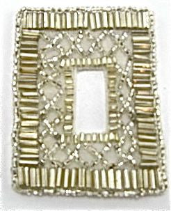 Designer Motif with Silver Beads 2" x 2.5"