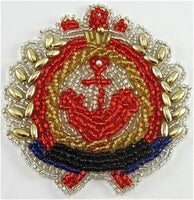 Anchor Nautical Emblem with Multi-Color Beads 2.5