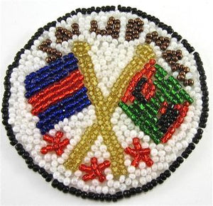 Sailorman Emblem with Multi colored Beads 2.5"