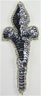 Design Motif with Charcoal Sequins and Silver Beads 5