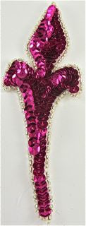 Design Motif Fuchsia Sequins and Silver Beads 5