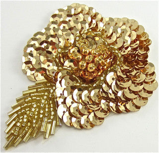 Flower with Gold Sequins and Beads 3