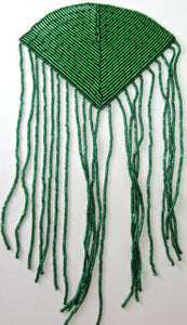 Epaulet Emerald Green Beads 10" x 5.5"