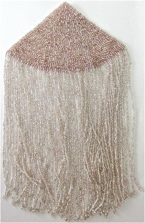 Epaulet with Light Pink Sequins and Fringe 10" x 5.5"