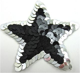 Star with Black Sequins w/ Silver Sequins Trim 3