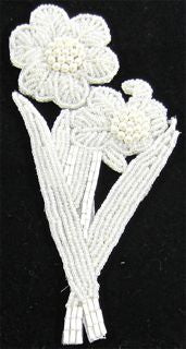 Flower with White Beads 6.5