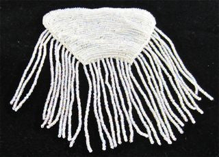 Epaulet with White Beads 4" x 5"