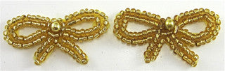 Bow Pair with Gold Beads 1.5