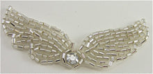 Load image into Gallery viewer, Designer Motif Wings with Silver Beads and Rhinestone 2.75&quot; x 1&quot;
