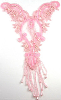 Designer Motif Light PInk Bodice with Sequins and Beads 14" x 10"