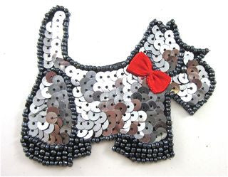 Silver Scottie dog Charcoal Grey