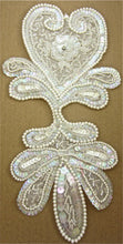 Load image into Gallery viewer, Designer Motif Bridal With Cream and Iridescent Sequins Beads Rhinestone 12&quot; x 6&quot;