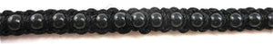 Trim Black Bead One Row on Backing 1/2" Wide, Sold by the Yard