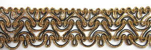 Trim with Bronze Bullion and Black 2" Wide, Sold by the Yard
