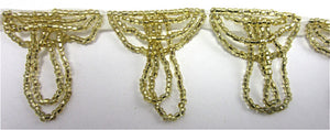 Trim with Tiny Gold Beaded Loops 1.5"