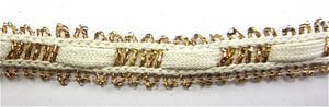 Trim with Cotton and Gold Bullion Thread 1/4" Wide