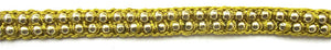 Trim Two Rows Gold Beads and Gold Satin Thread 1/4" Wide Sold by the Yard