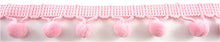 Load image into Gallery viewer, PINK AND WHITE POM POM FRINGE &quot;