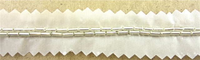 Trim Two Rows Silver Beads 1/4