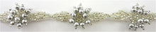 Load image into Gallery viewer, Trim High Quality Vintage with Silver Beads and Bead Cluster on netting 1&quot;
