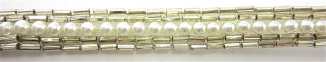 Trim with Silver Bead and one Row of Pearls 1/2