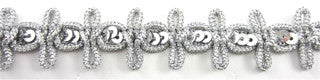 Trim with Silver Sequins and Beads 7/8" Wide
