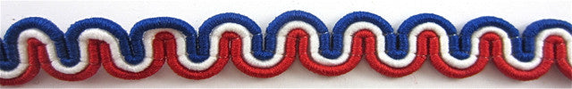 Trim Red White and Blue Looped 1/4