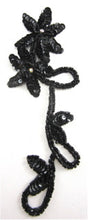 Load image into Gallery viewer, Flower Black with AB Rhinestone 8&quot; x 3&quot;