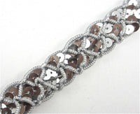 Trim with Silver Tinsel Thread and Sequin 1
