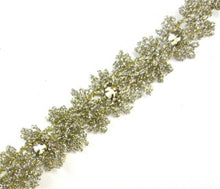 Load image into Gallery viewer, Trim Greenish Tinsel With Lite Yellow/Green Rhinestones 1&quot;