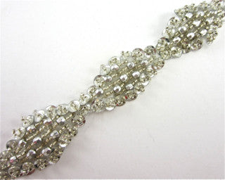 Trim with Silver High Rise Beads of different Shapes and Size 1" Wide