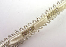 Load image into Gallery viewer, Trim with Beige and Silver Bullion Thread 1/2&quot; Wide