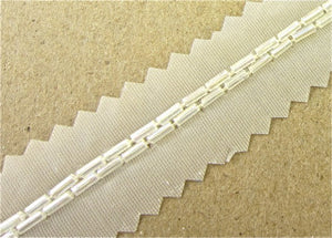 Trim by the Yard Two Rows Crystal Iris Bugle Beads 1/8" Wide