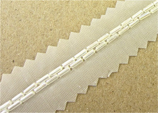 Trim by the Yard Two Rows Crystal Iris Bugle Beads 1/8