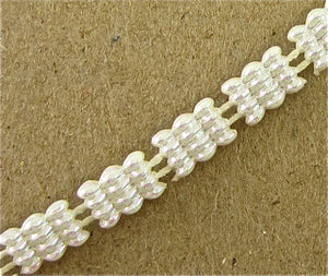 Trim by the Yard White Three Row Beaded 1/8" Wide