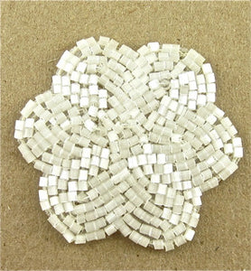 Flower with White Beads 2"