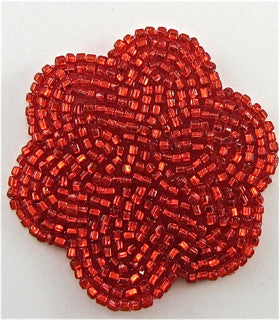Red Beaded Motif Applique 2"