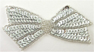 Bow with Silver Sequins and Beads 4