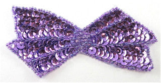 Bow with Purple Sequins and Beads 2