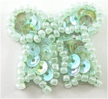 Load image into Gallery viewer, Bow with Mint Green Sequins and Beads 1&quot;