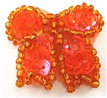 Load image into Gallery viewer, Bow with Orange Sequins and Beads 1&quot;