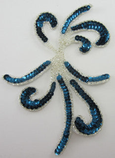 DARK TURQUOISE SWIRL WITH SILVER TRIM 7" X 4.5"