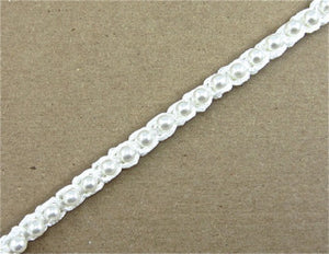 Trim One Row with White Pearls one Yard Remnant 1/8" Wide
