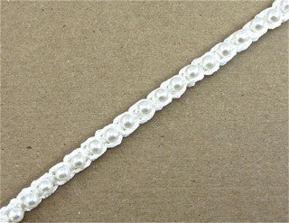 Trim One Row with White Pearls one Yard Remnant 1/8