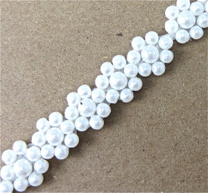 Trim with Tiny White Pearl Flowers 1/2" Wide
