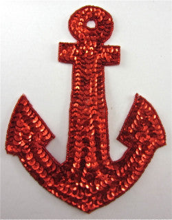 Anchor with Red Sequins 7.5