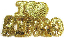 Load image into Gallery viewer, I Love Bingo w/ Gold Sequins and Beads 2&quot; x 3.5&quot;