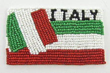 Load image into Gallery viewer, Italy Beaded Patch Red White Green 2&quot; x 3.5&quot;